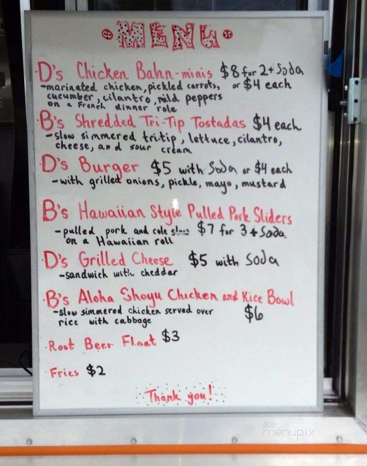 B and D's Curbside Grill - Santa Barbara, CA menu_pic
