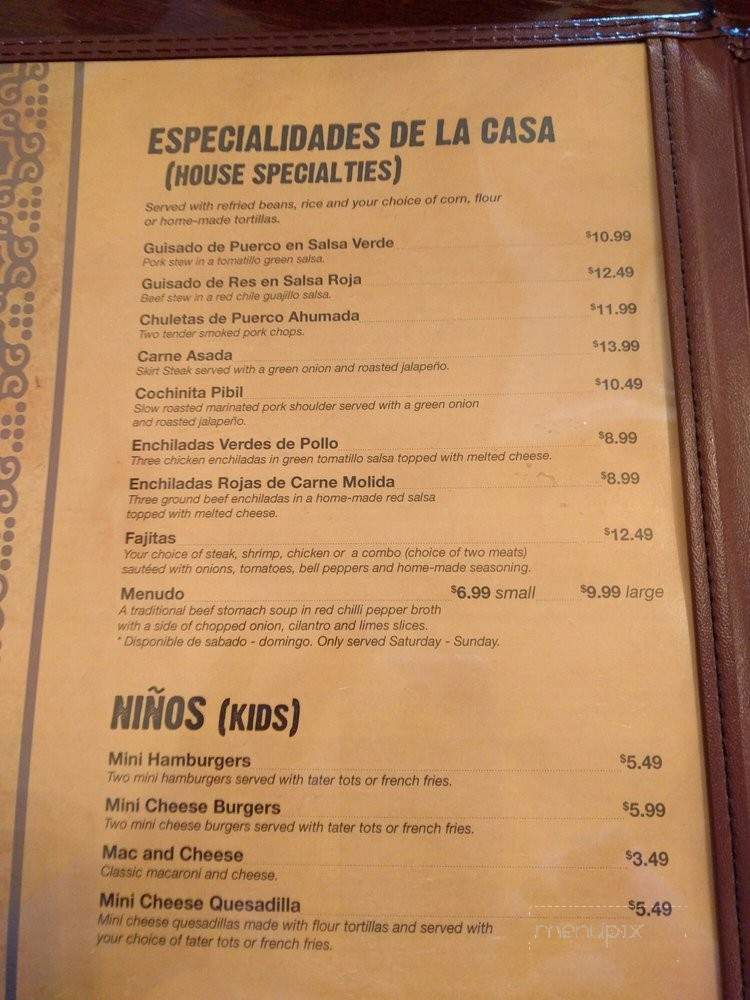 Restaurante El Sol - Woodstock, IL menu_pic