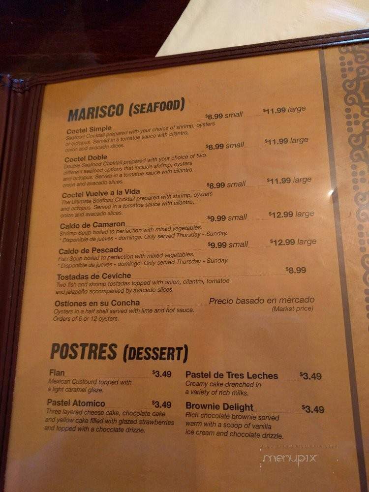Restaurante El Sol - Woodstock, IL menu_pic