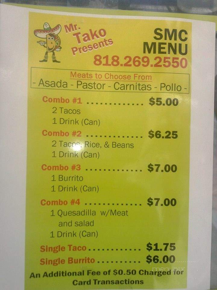 Mr. Tako - Lake Balboa, CA menu_pic