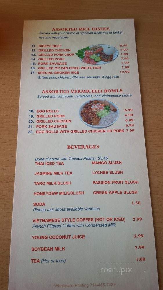 Pho Kim Vietnamese Noodle Bowl - Douglas, AZ menu_pic