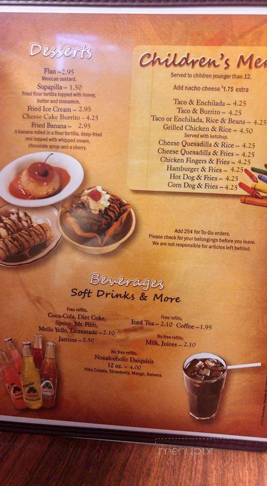 El Manzanillo #5 - Cashiers, NC menu_pic