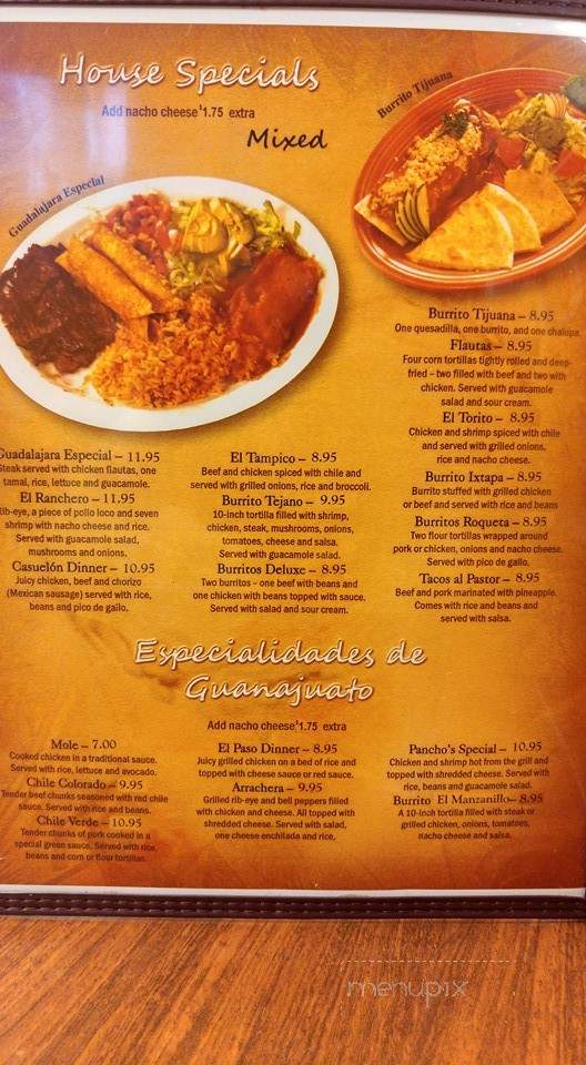 El Manzanillo #5 - Cashiers, NC menu_pic