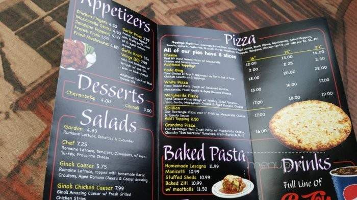 Gino's Real New York Pizza - Garden City, SC menu_pic
