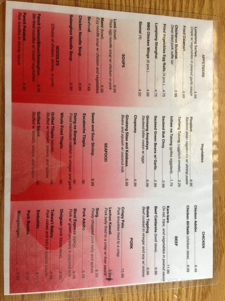 Philippines Grill - Blackwood, NJ menu_pic