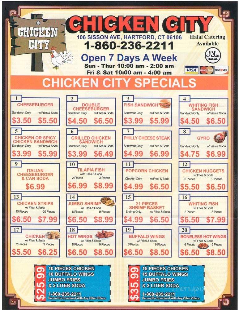 Chicken City - Hartford, CT menu_pic