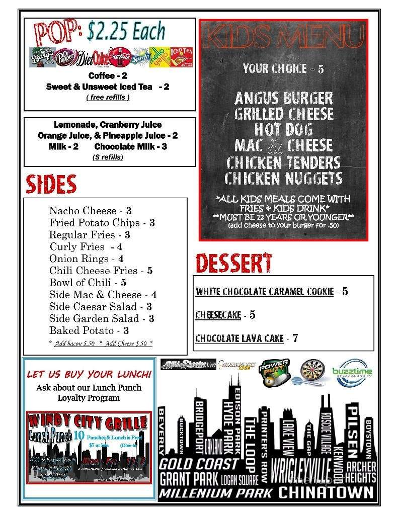 Windy City Grill - Maryville, TN menu_pic