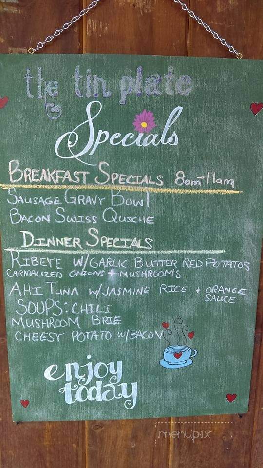 The Tin Plate - Sturgeon Bay, WI menu_pic