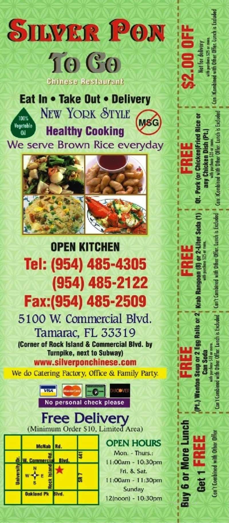Silver Pon To Go - Tamarac, FL menu_pic