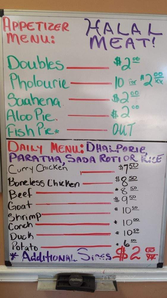 Aunty Sue's Roti To Go - Margate, FL menu_pic