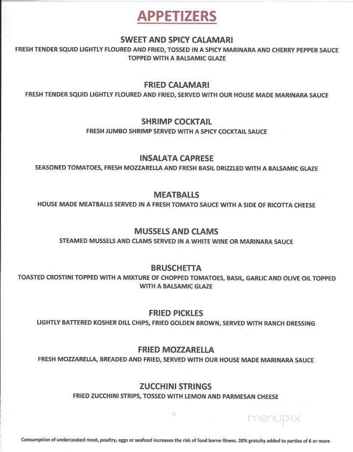 Backstreet Restaurant & Lounge - Margate, FL menu_pic