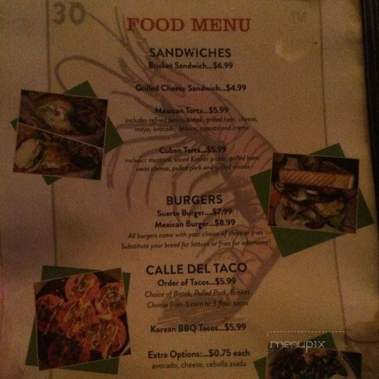 Suerte Bar & Grill - McAllen, TX menu_pic