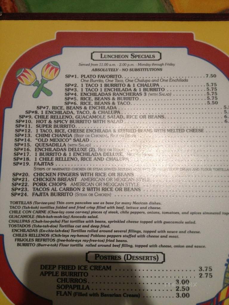 El Mexicano - Luling, LA menu_pic