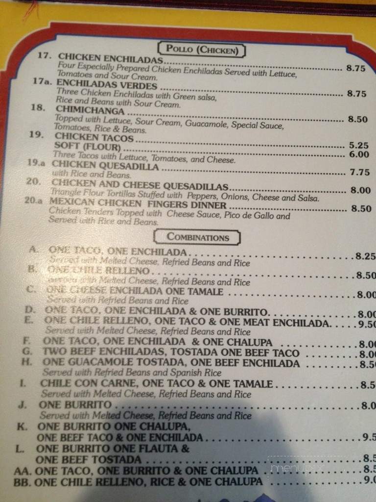 El Mexicano - Luling, LA menu_pic