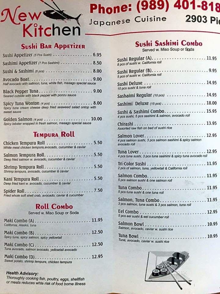New Kitchen - Saginaw, MI menu_pic