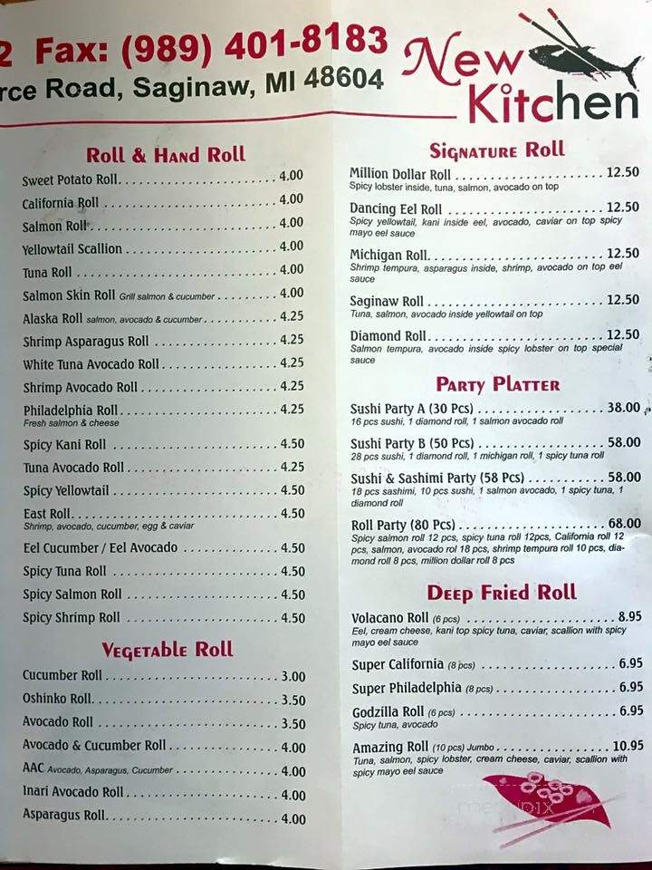 New Kitchen - Saginaw, MI menu_pic
