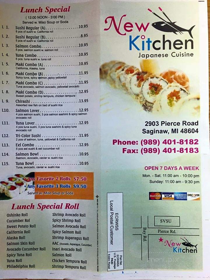 New Kitchen - Saginaw, MI menu_pic