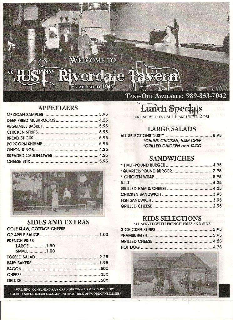 Riverdale Tavern - Riverdale, MI menu_pic