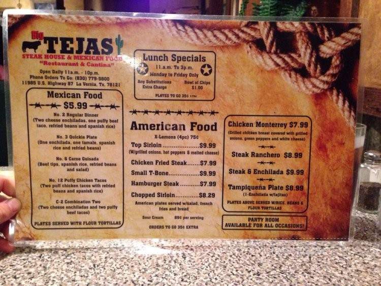 /250151547/Big-Tejas-Steak-House-and-Mexican-Food-La-Vernia-TX - La Vernia, TX