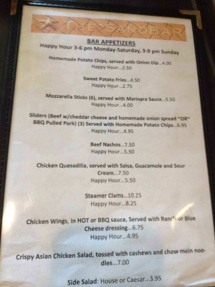 The Sand Bar - Browns Point, WA menu_pic
