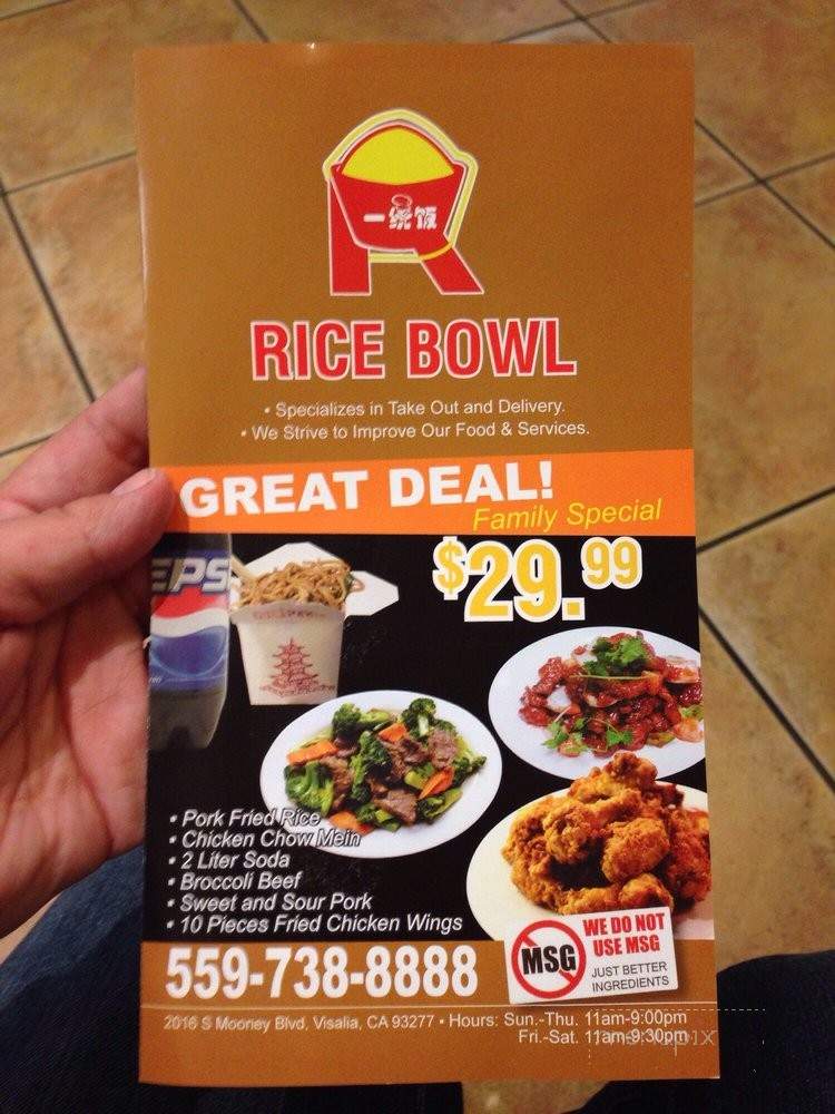 Rice Bowl - Visalia, CA menu_pic