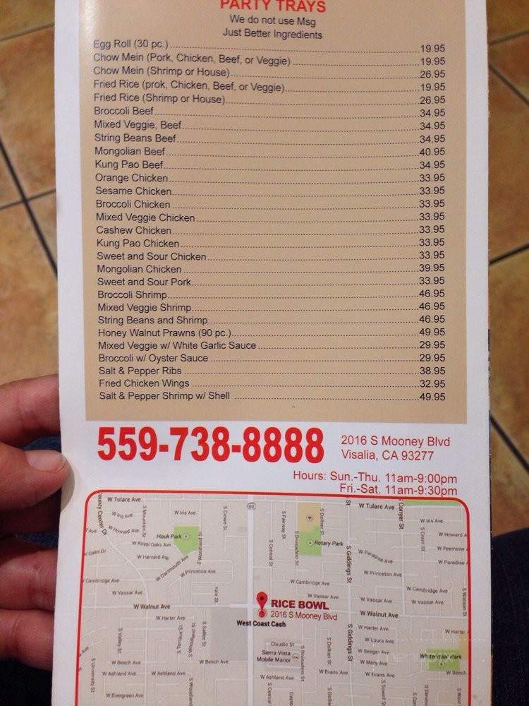 Rice Bowl - Visalia, CA menu_pic