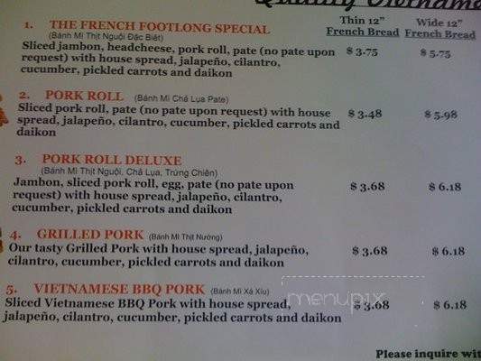 The French Footlong - La Jolla, CA menu_pic