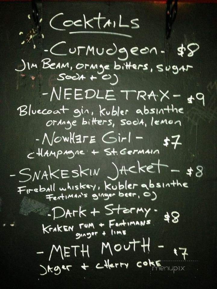 Dr. Clock's Nowhere Bar - Washington, DC menu_pic