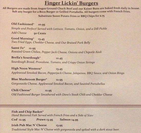 Brella's - Seattle, WA menu_pic