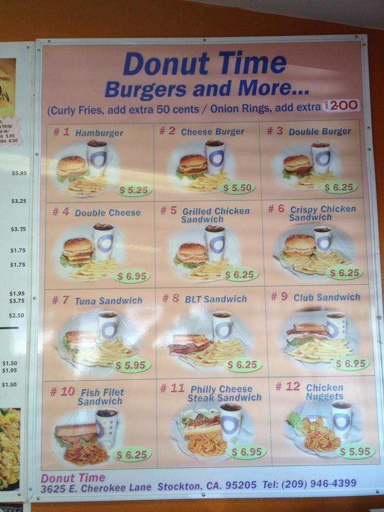 Donut Time Burgers And More - Stockton, CA menu_pic