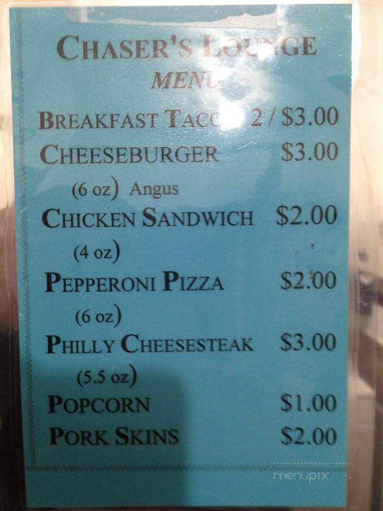 Chasers - Dallas, TX menu_pic