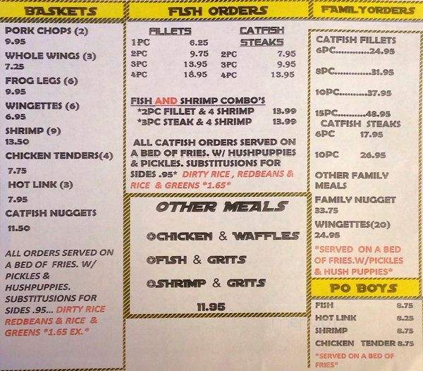 Menu of Louisiana Catfish in Dallas, TX 75241