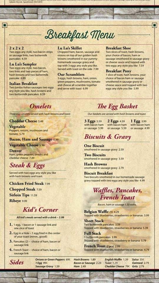 Lulu's Diner - Springfield, IL menu_pic