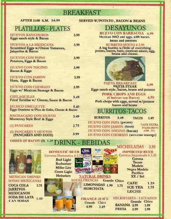 /250124569/Fajitas-Taqueria-Menu-Channelview-TX - Channelview, TX