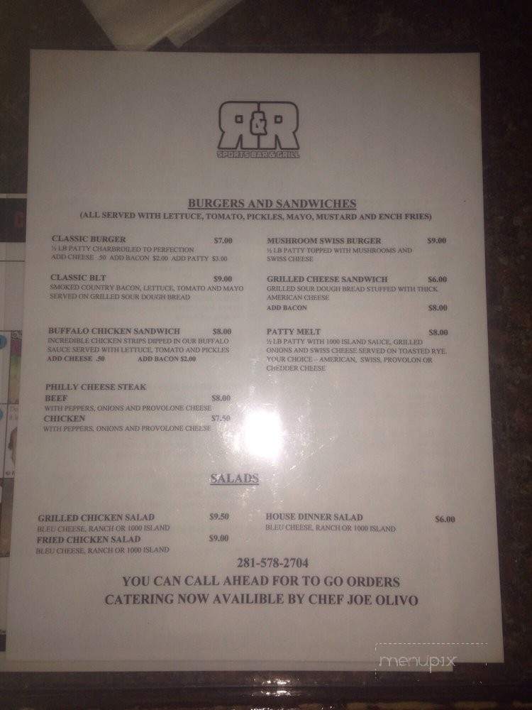 /250817262/R-and-R-Sports-Bar-and-Grill-Menu-Houston-TX - Houston, TX