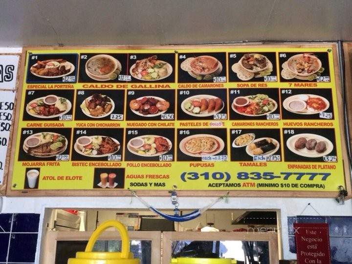 Pupuseria Salvadorena - Carson, CA menu_pic