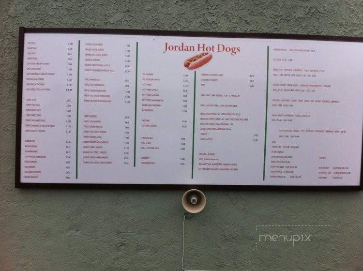 Jordan's Hot Dogs - Los Angeles, CA menu_pic