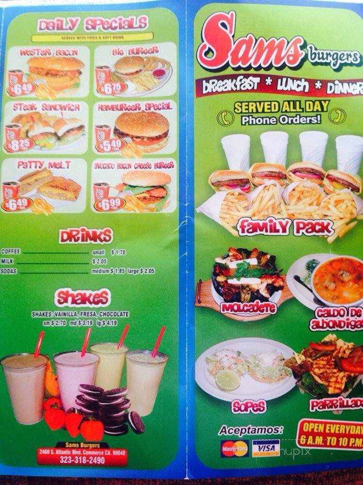 Sam's Burgers & Cafe - Commerce, CA menu_pic