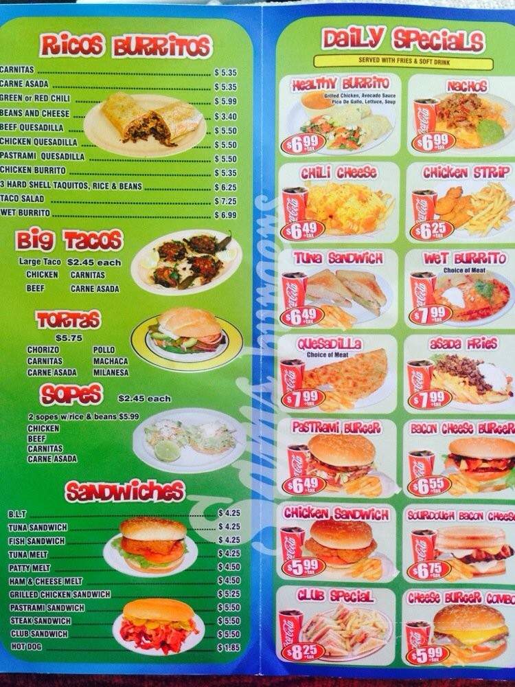 Sam's Burgers & Cafe - Commerce, CA menu_pic