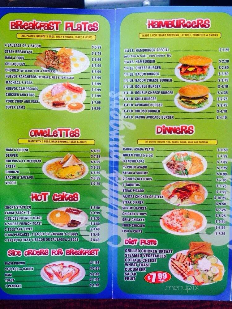 Sam's Burgers & Cafe - Commerce, CA menu_pic