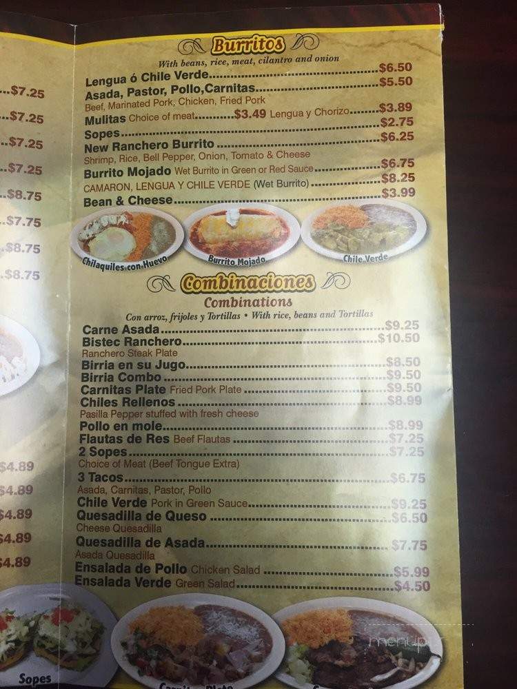 El Ranchero - South Gate, CA menu_pic
