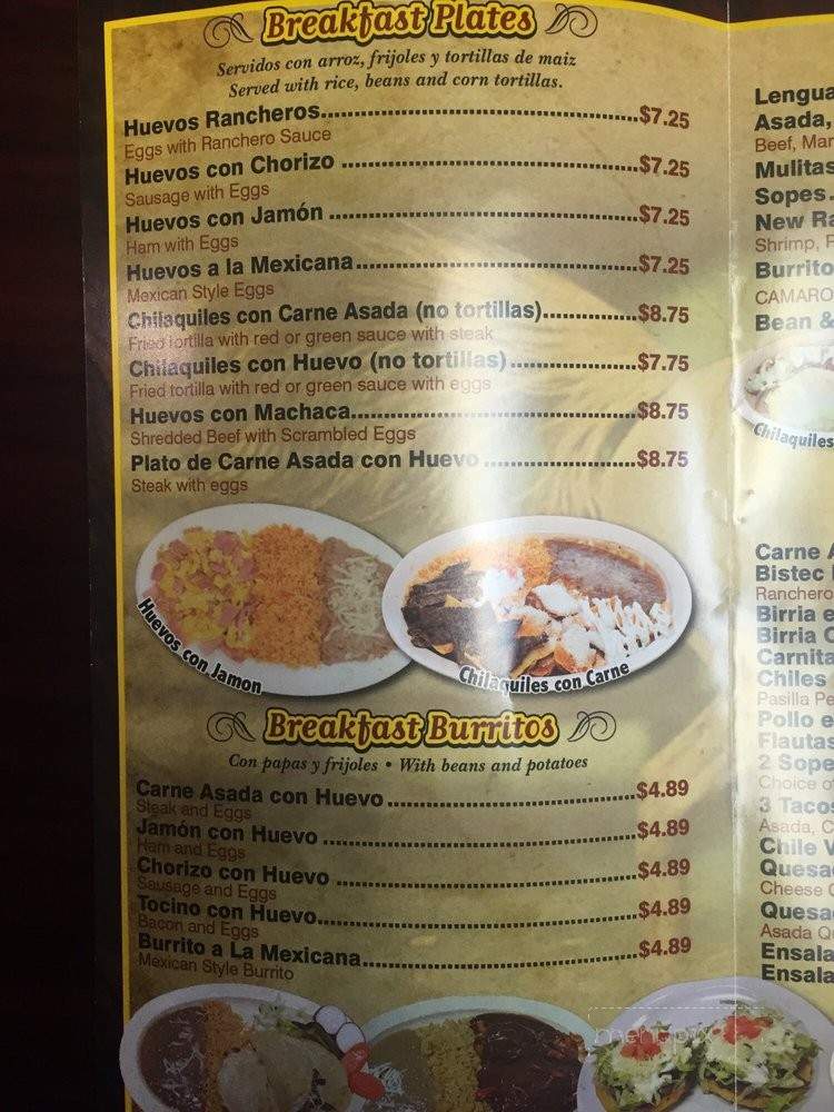 El Ranchero - South Gate, CA menu_pic
