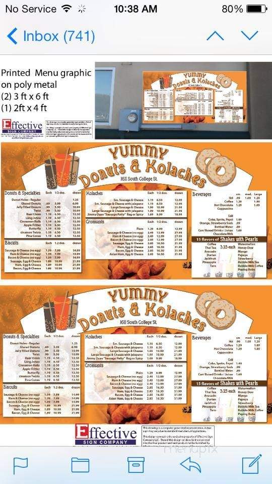 Yummy Donuts and Kolaches - Auburn, AL menu_pic
