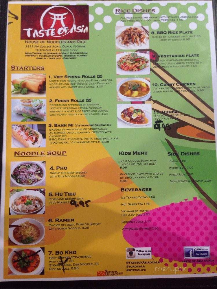 Taste Of Asia - Ocala, FL menu_pic