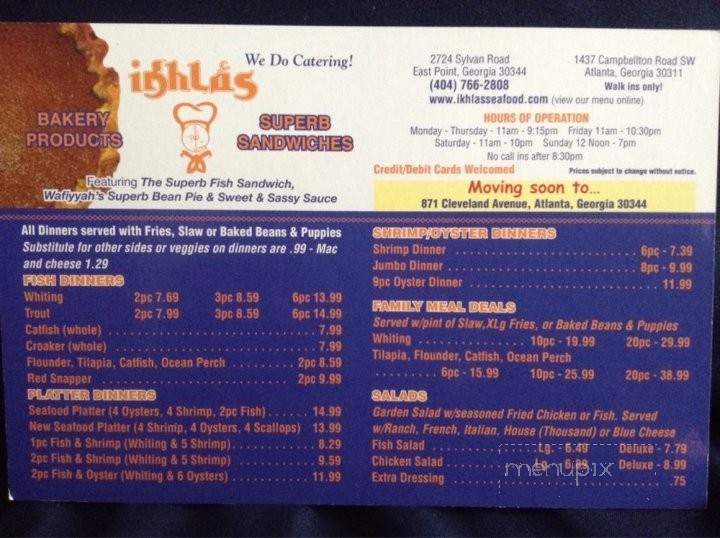 Ikhlas Superb Seafood - Atlanta, GA menu_pic