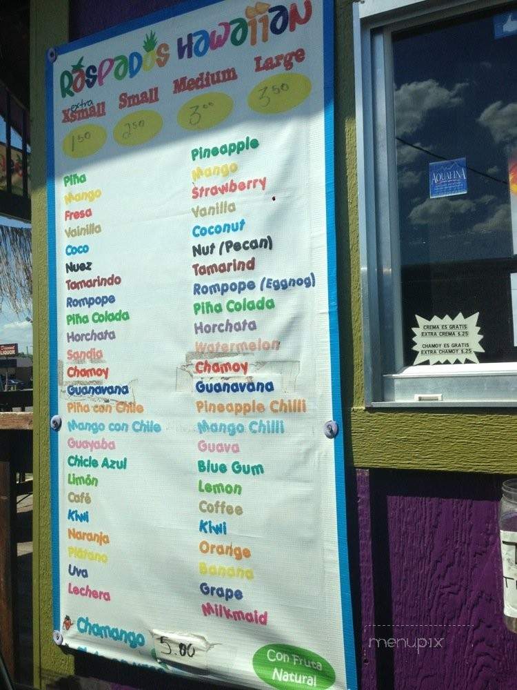 Raspados Hawaiian Shaved Ice - Warr Acres, OK menu_pic