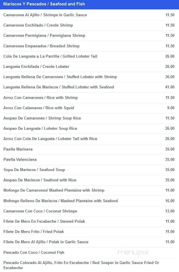 El Sabor Dominicano International - Kissimmee, FL menu_pic