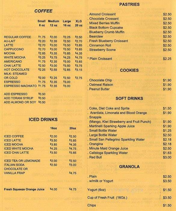 R Caffe - San Francisco, CA menu_pic