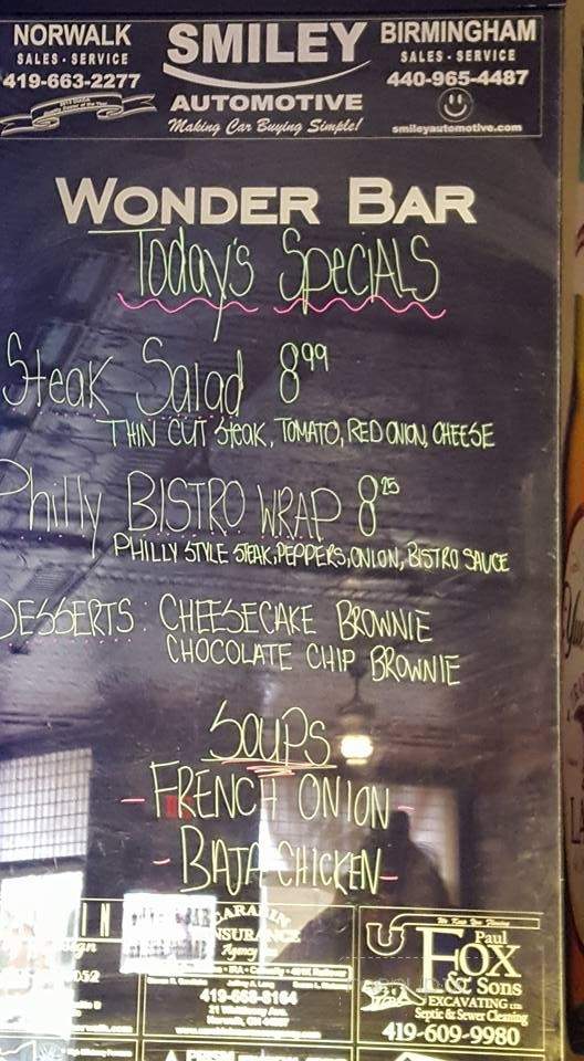 Wonder Bar & Grille - Milan, OH menu_pic