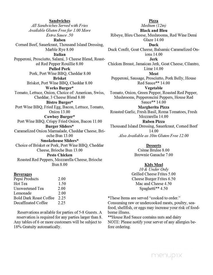 Blue Collar Bistro - Clyde, OH menu_pic